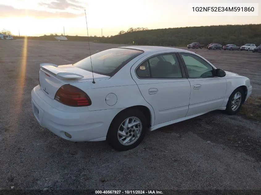 2004 Pontiac Grand Am Se1 VIN: 1G2NF52E34M591860 Lot: 40567927