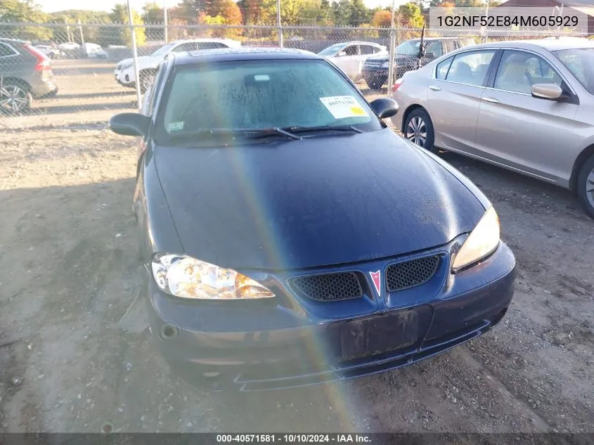 2004 Pontiac Grand Am Se1 VIN: 1G2NF52E84M605929 Lot: 40571581