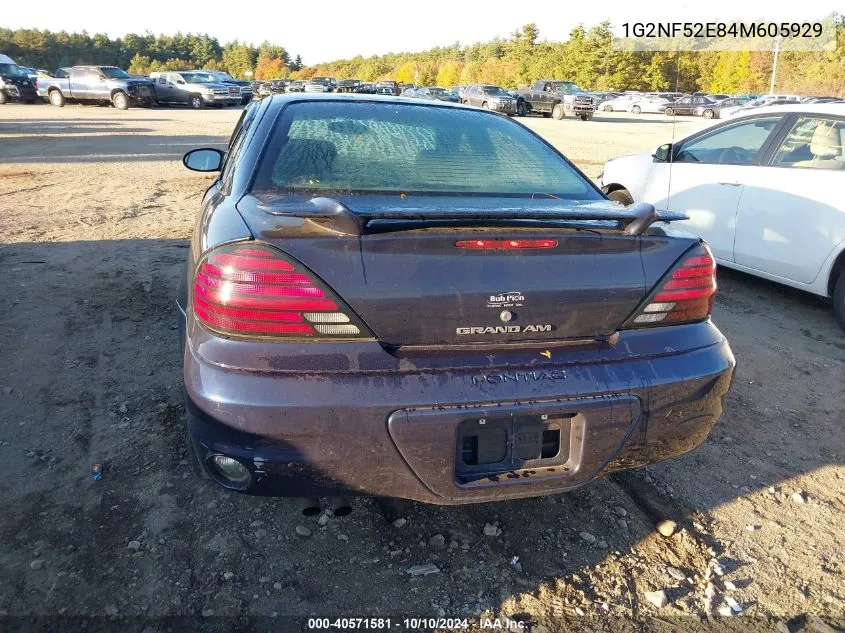 2004 Pontiac Grand Am Se1 VIN: 1G2NF52E84M605929 Lot: 40571581