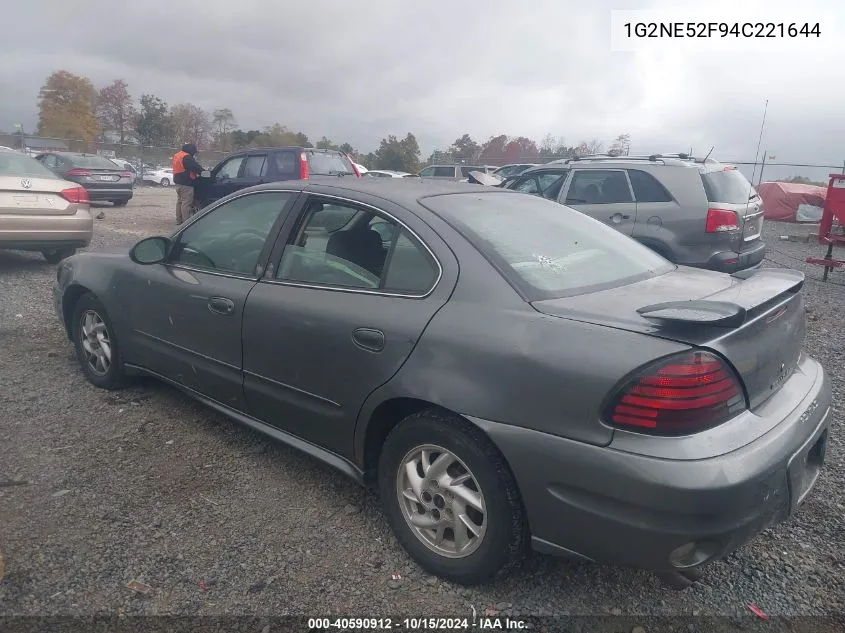 2004 Pontiac Grand Am Se VIN: 1G2NE52F94C221644 Lot: 40590912