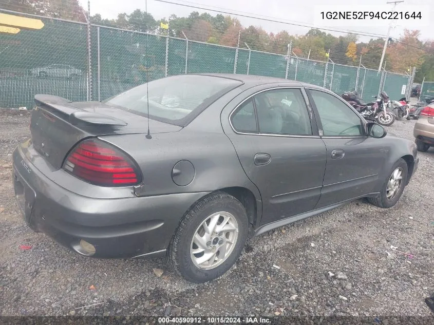 2004 Pontiac Grand Am Se VIN: 1G2NE52F94C221644 Lot: 40590912