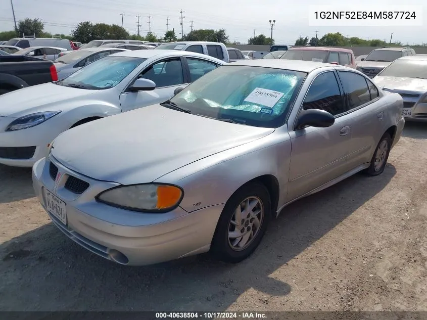 2004 Pontiac Grand Am Se1 VIN: 1G2NF52E84M587724 Lot: 40638504