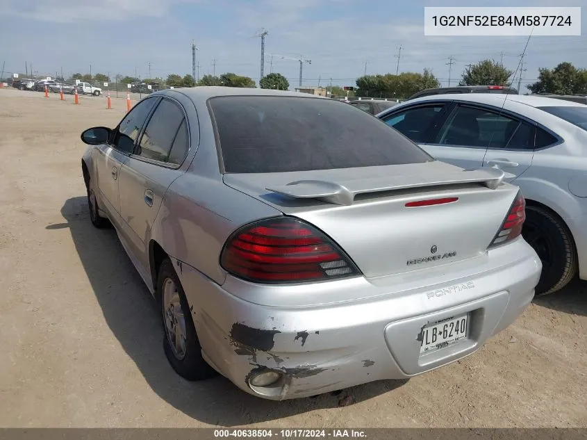 2004 Pontiac Grand Am Se1 VIN: 1G2NF52E84M587724 Lot: 40638504