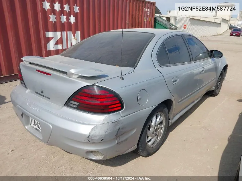 2004 Pontiac Grand Am Se1 VIN: 1G2NF52E84M587724 Lot: 40638504