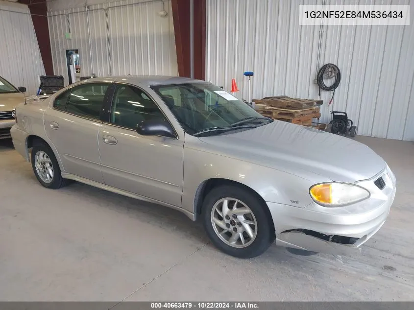 2004 Pontiac Grand Am Se1 VIN: 1G2NF52E84M536434 Lot: 40663479