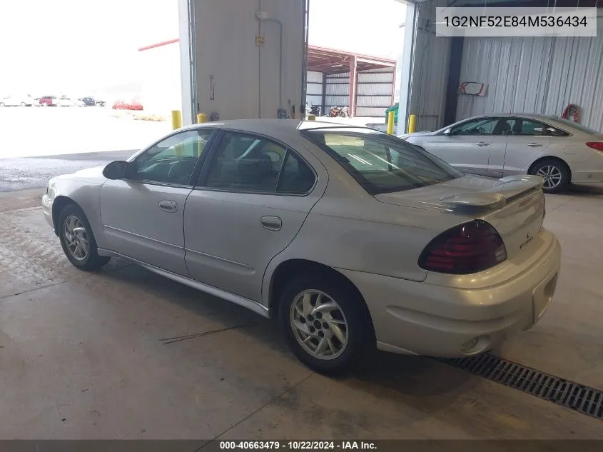 2004 Pontiac Grand Am Se1 VIN: 1G2NF52E84M536434 Lot: 40663479