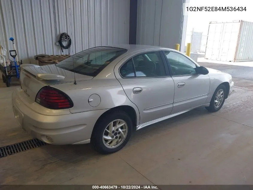 2004 Pontiac Grand Am Se1 VIN: 1G2NF52E84M536434 Lot: 40663479