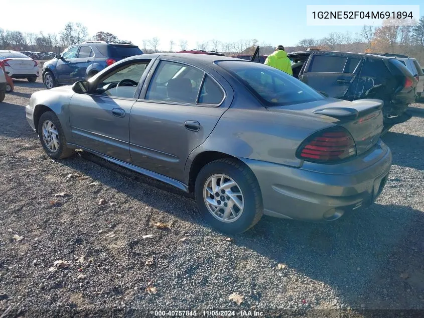 2004 Pontiac Grand Am Se VIN: 1G2NE52F04M691894 Lot: 40757845