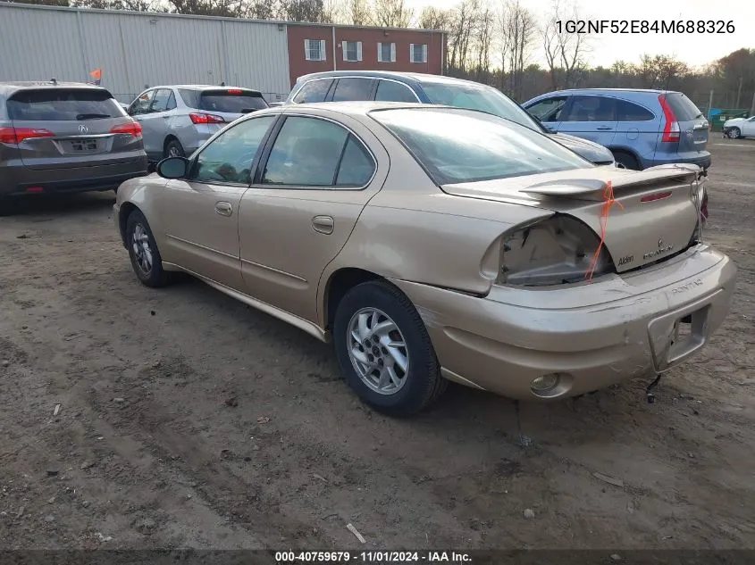 2004 Pontiac Grand Am Se1 VIN: 1G2NF52E84M688326 Lot: 40759679