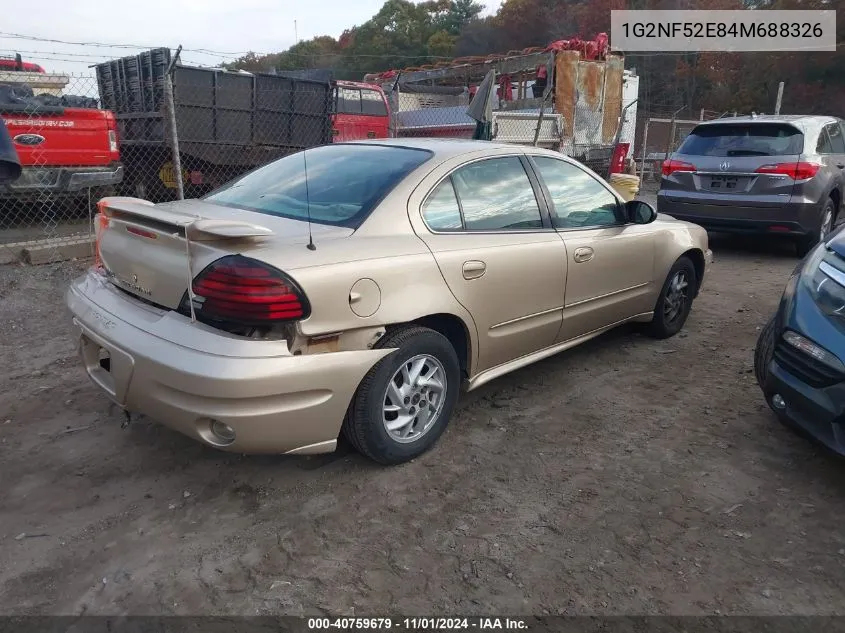 2004 Pontiac Grand Am Se1 VIN: 1G2NF52E84M688326 Lot: 40759679