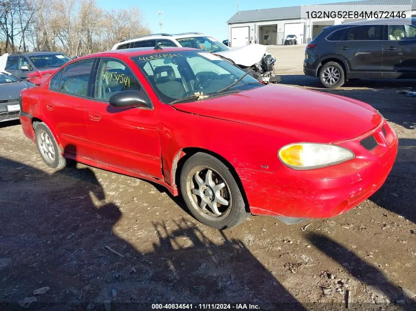 2004 Pontiac Grand Am Se2 VIN: 1G2NG52E84M672446 Lot: 40834541