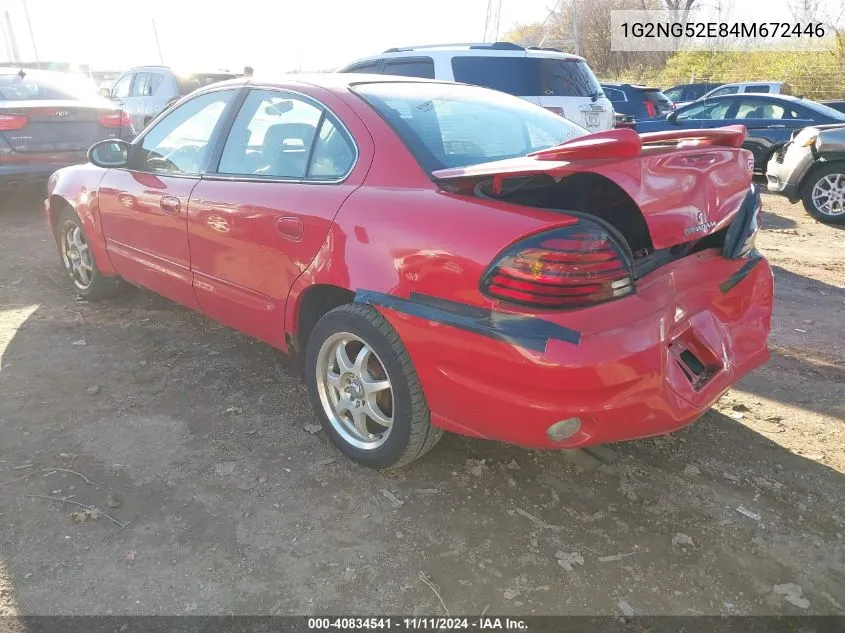 2004 Pontiac Grand Am Se2 VIN: 1G2NG52E84M672446 Lot: 40834541