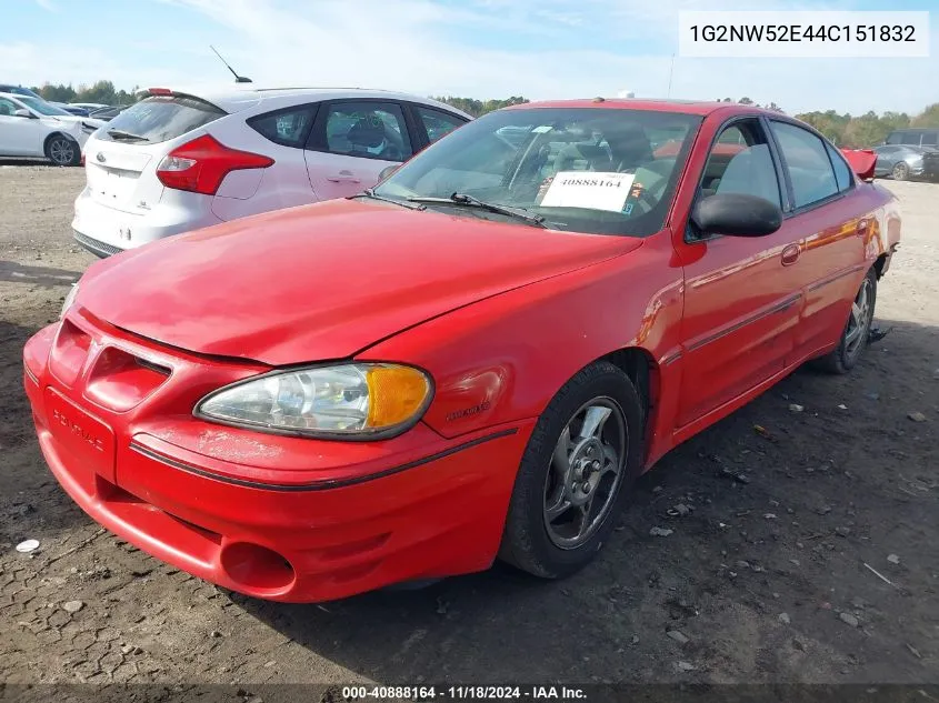 2004 Pontiac Grand Am Gt VIN: 1G2NW52E44C151832 Lot: 40888164