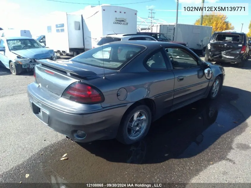 2005 Pontiac Grand Am VIN: 1G2NW12EX5M139771 Lot: 12108865