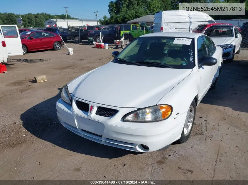 2005 Pontiac Grand Am Se VIN: 1G2NE52E45M217813 Lot: 39841499