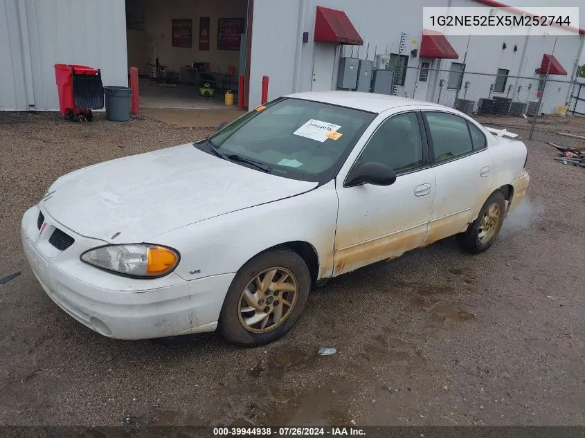 2005 Pontiac Grand Am Se VIN: 1G2NE52EX5M252744 Lot: 39944938