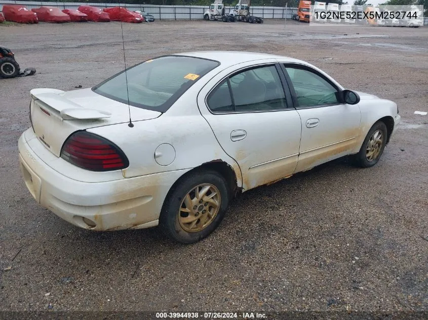 2005 Pontiac Grand Am Se VIN: 1G2NE52EX5M252744 Lot: 39944938