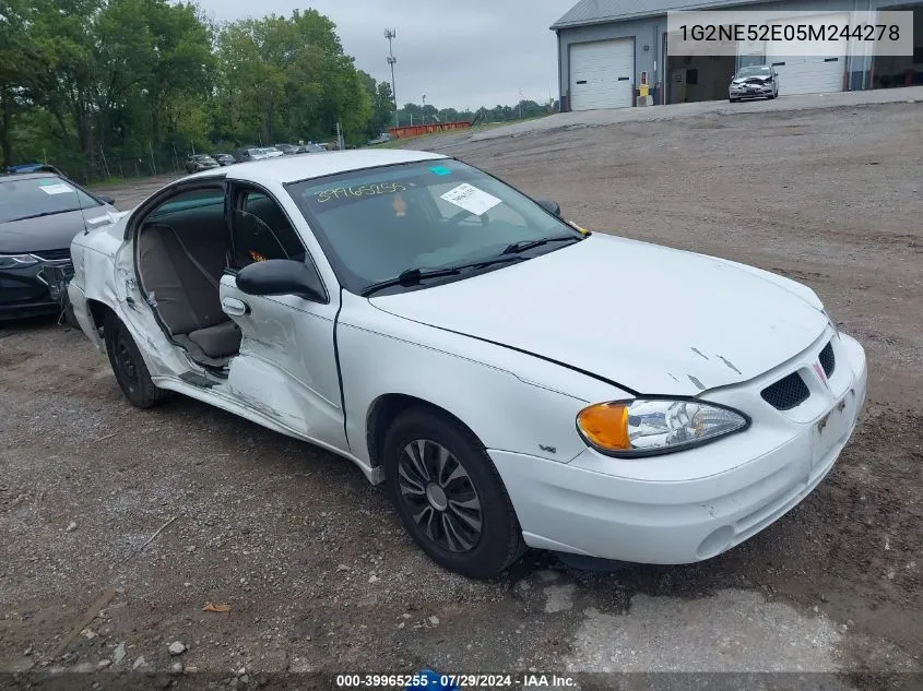 2005 Pontiac Grand Am Se VIN: 1G2NE52E05M244278 Lot: 39965255