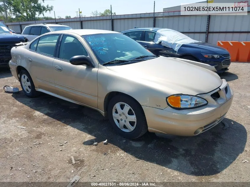 2005 Pontiac Grand Am Se VIN: 1G2NE52EX5M111074 Lot: 40027531