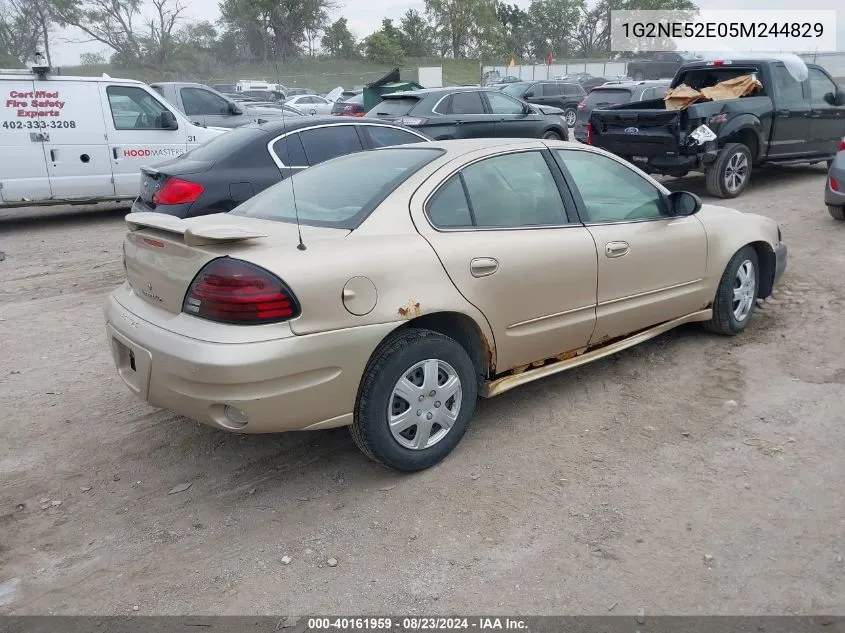 2005 Pontiac Grand Am Se VIN: 1G2NE52E05M244829 Lot: 40161959