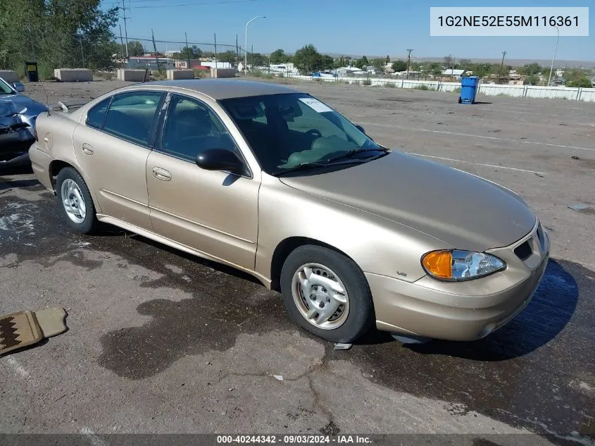 2005 Pontiac Grand Am Se VIN: 1G2NE52E55M116361 Lot: 40244342