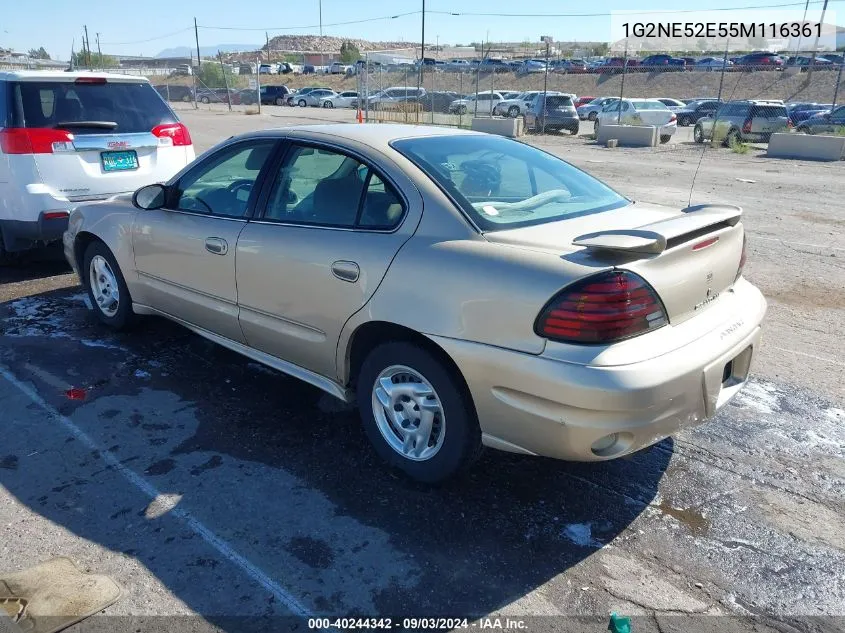 2005 Pontiac Grand Am Se VIN: 1G2NE52E55M116361 Lot: 40244342