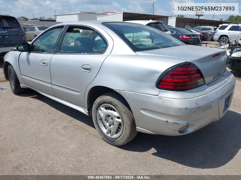 2005 Pontiac Grand Am Se VIN: 1G2NE52F65M237893 Lot: 40367893