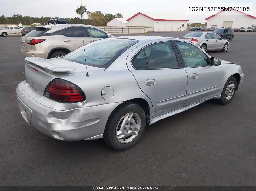 2005 Pontiac Grand Am Se VIN: 1G2NE52E65M247105 Lot: 40609546