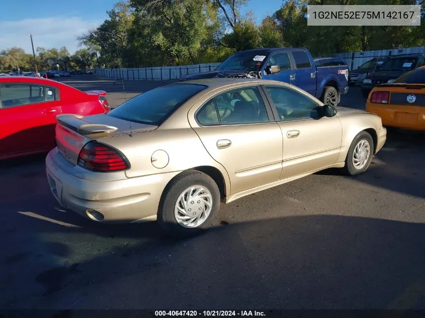 2005 Pontiac Grand Am Se VIN: 1G2NE52E75M142167 Lot: 40647420