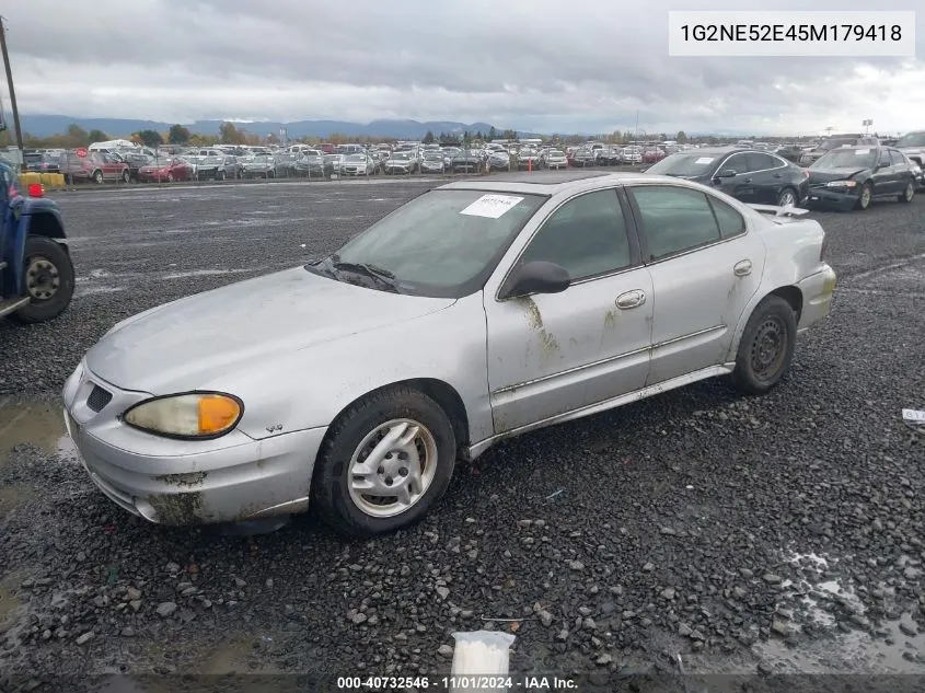 2005 Pontiac Grand Am Se VIN: 1G2NE52E45M179418 Lot: 40732546