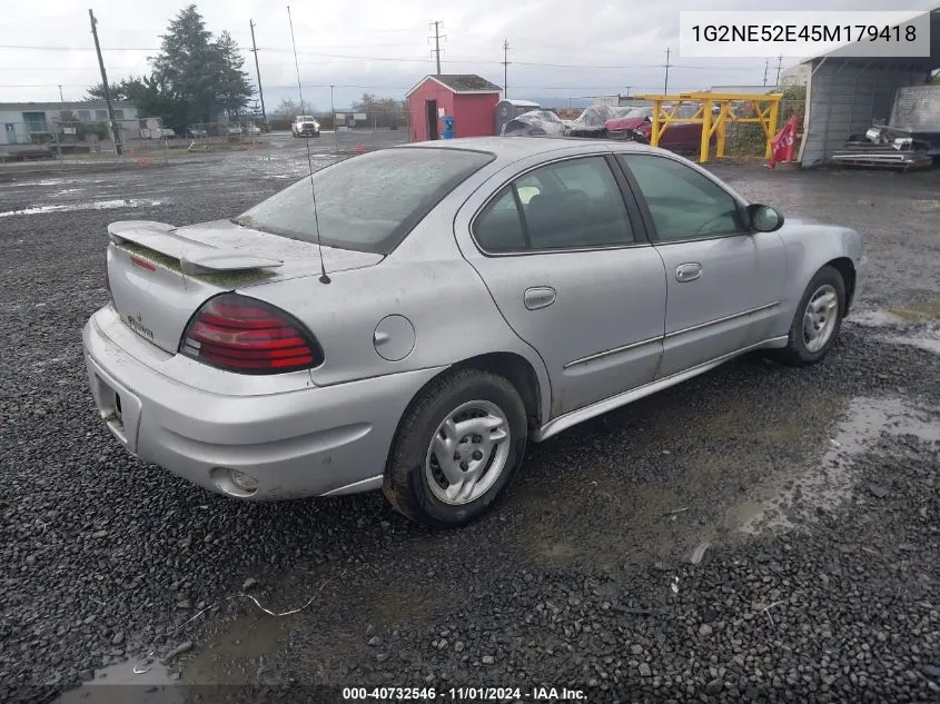 2005 Pontiac Grand Am Se VIN: 1G2NE52E45M179418 Lot: 40732546