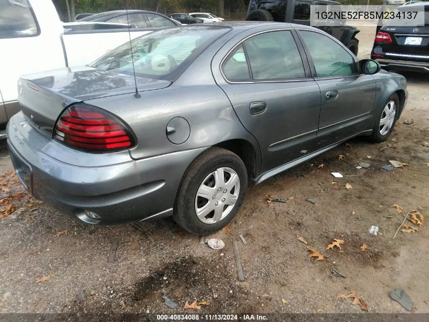 2005 Pontiac Grand Am Se VIN: 1G2NE52F85M234137 Lot: 40834088