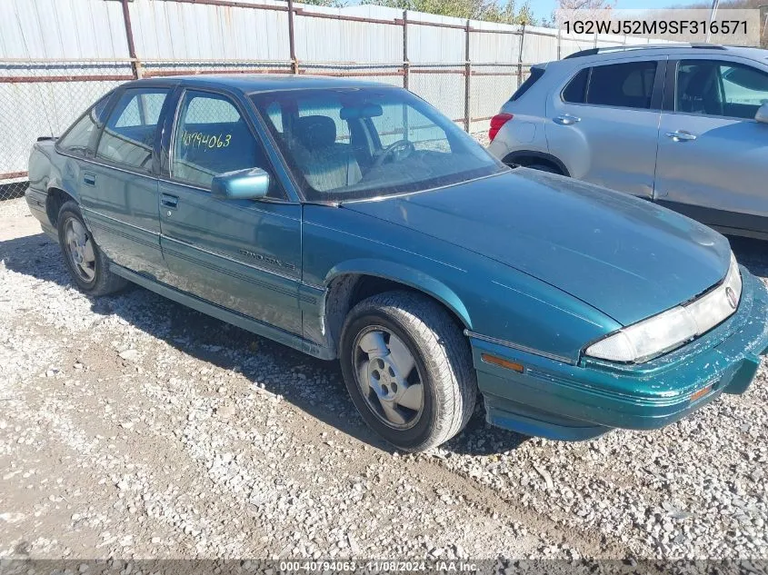 1995 Pontiac Grand Prix Se VIN: 1G2WJ52M9SF316571 Lot: 40794063