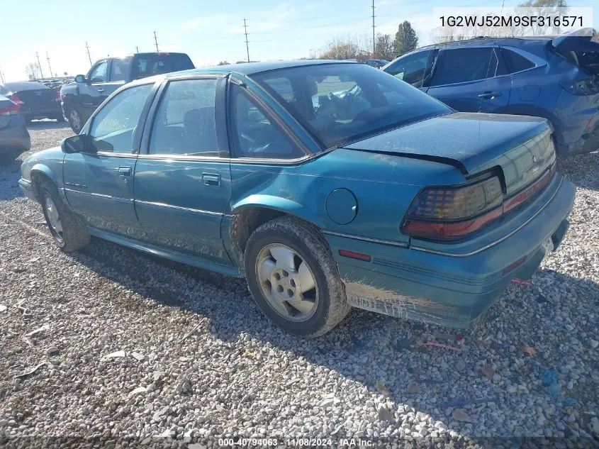 1995 Pontiac Grand Prix Se VIN: 1G2WJ52M9SF316571 Lot: 40794063