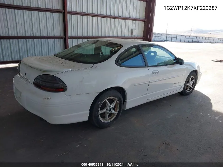 1999 Pontiac Grand Prix Gt VIN: 1G2WP12K7XF220287 Lot: 40533313