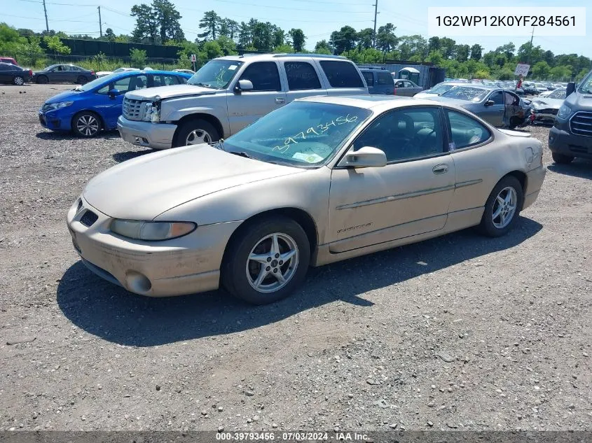 1G2WP12K0YF284561 2000 Pontiac Grand Prix Gt