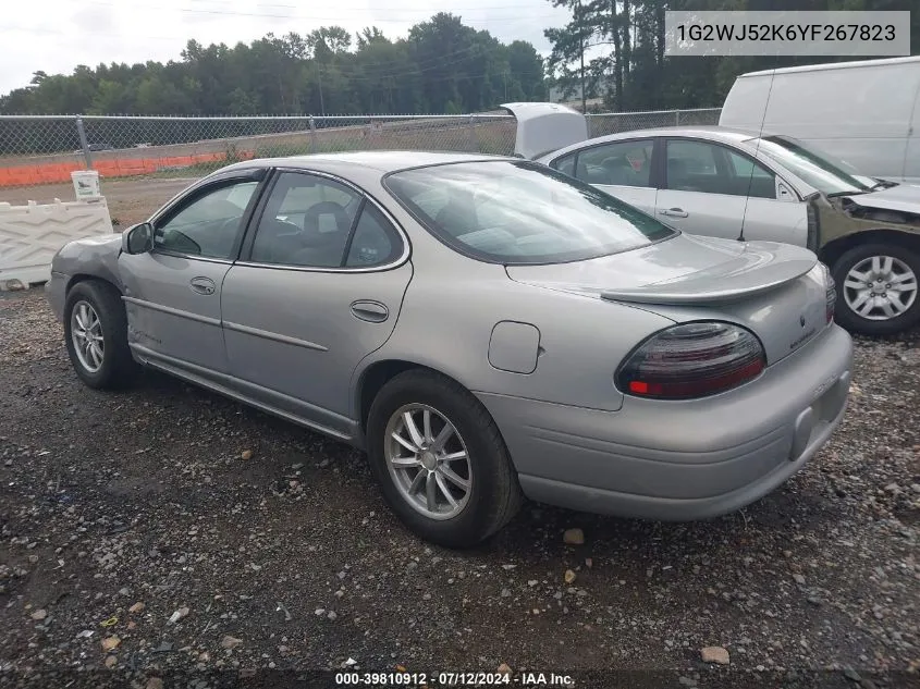 2000 Pontiac Grand Prix Se VIN: 1G2WJ52K6YF267823 Lot: 39810912