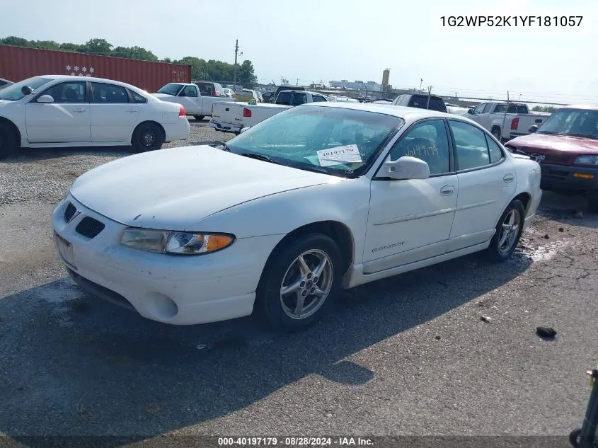 1G2WP52K1YF181057 2000 Pontiac Grand Prix Gt