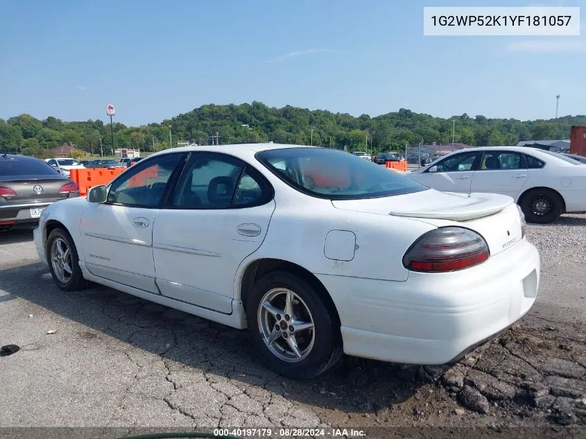 1G2WP52K1YF181057 2000 Pontiac Grand Prix Gt