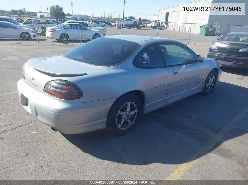 2000 Pontiac Grand Prix Gtp VIN: 1G2WR1217YF175046 Lot: 40203307