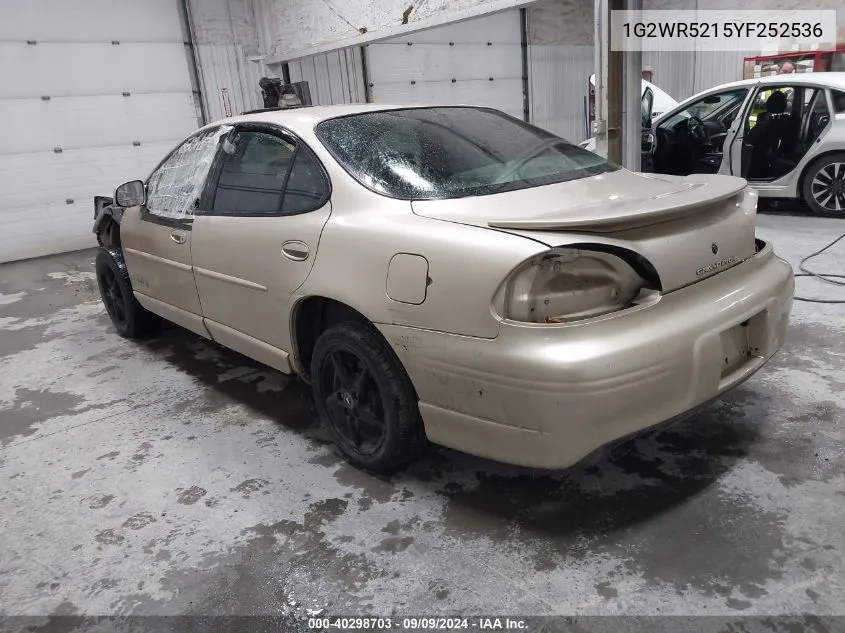 2000 Pontiac Grand Prix Gtp VIN: 1G2WR5215YF252536 Lot: 40298703