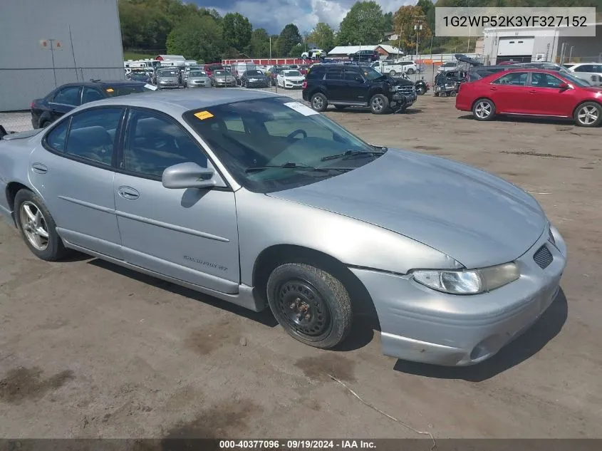 2000 Pontiac Grand Prix Gt VIN: 1G2WP52K3YF327152 Lot: 40377096