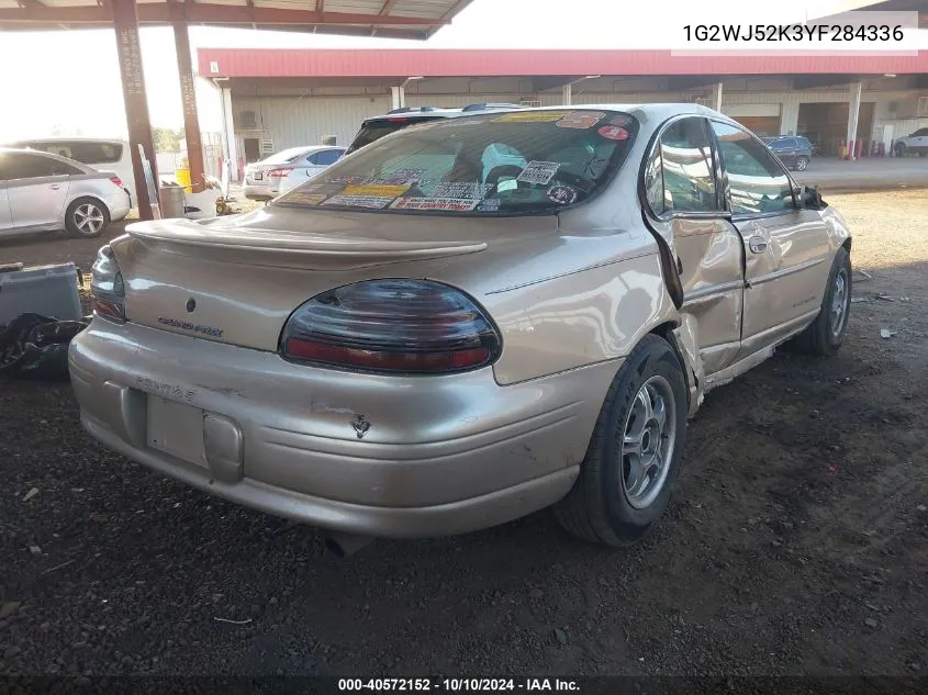 2000 Pontiac Grand Prix Se VIN: 1G2WJ52K3YF284336 Lot: 40572152