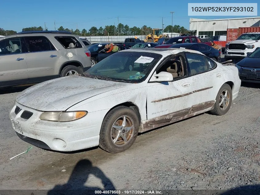 2000 Pontiac Grand Prix Gt VIN: 1G2WP52K3YF293102 Lot: 40579503