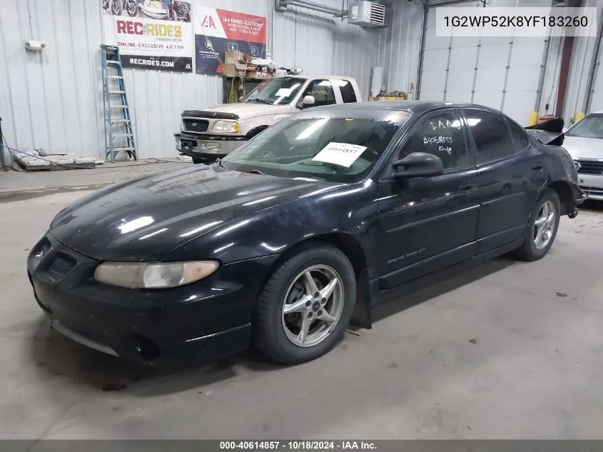 2000 Pontiac Grand Prix Gt VIN: 1G2WP52K8YF183260 Lot: 40614857