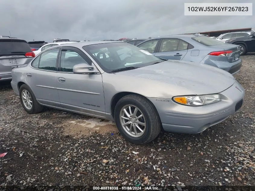 2000 Pontiac Grand Prix Se VIN: 1G2WJ52K6YF267823 Lot: 40774335