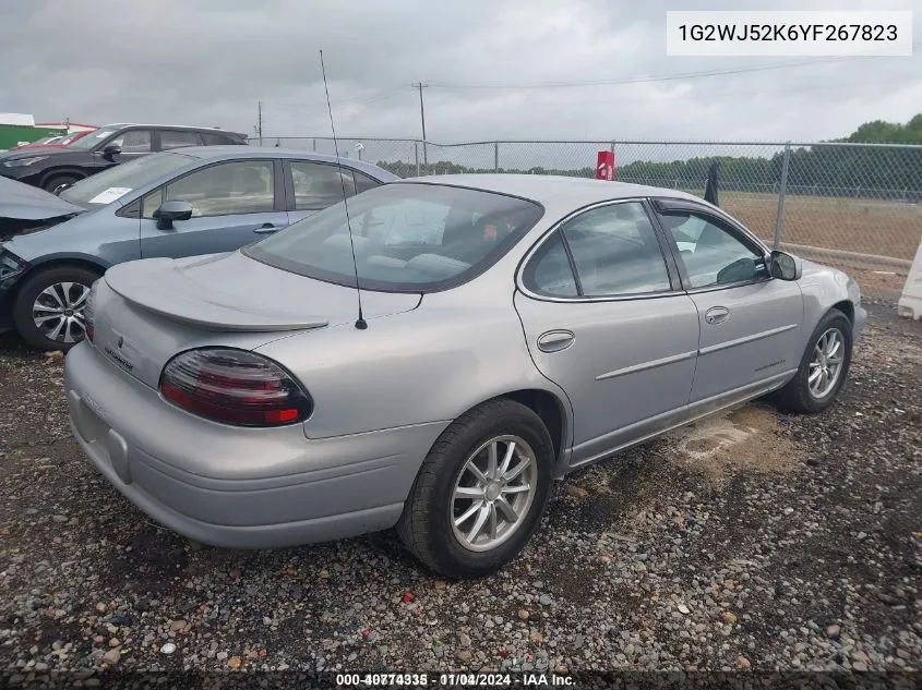 2000 Pontiac Grand Prix Se VIN: 1G2WJ52K6YF267823 Lot: 40774335