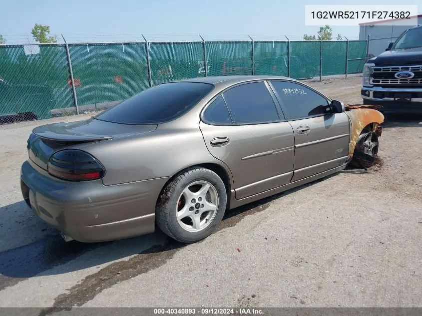 2001 Pontiac Grand Prix Gtp VIN: 1G2WR52171F274382 Lot: 40340893