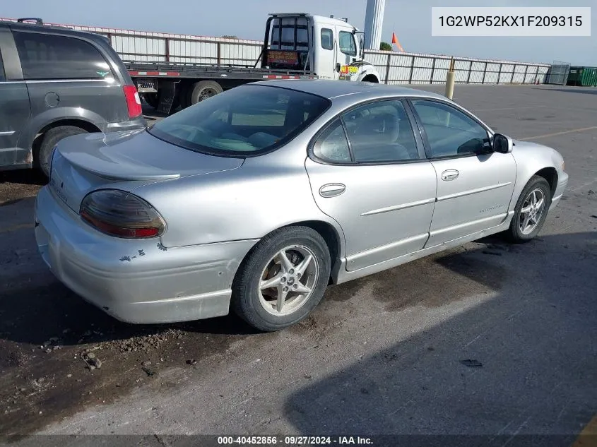 2001 Pontiac Grand Prix Gt VIN: 1G2WP52KX1F209315 Lot: 40452856