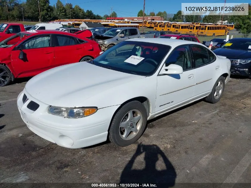 2001 Pontiac Grand Prix Se VIN: 1G2WK52J81F238026 Lot: 40561953